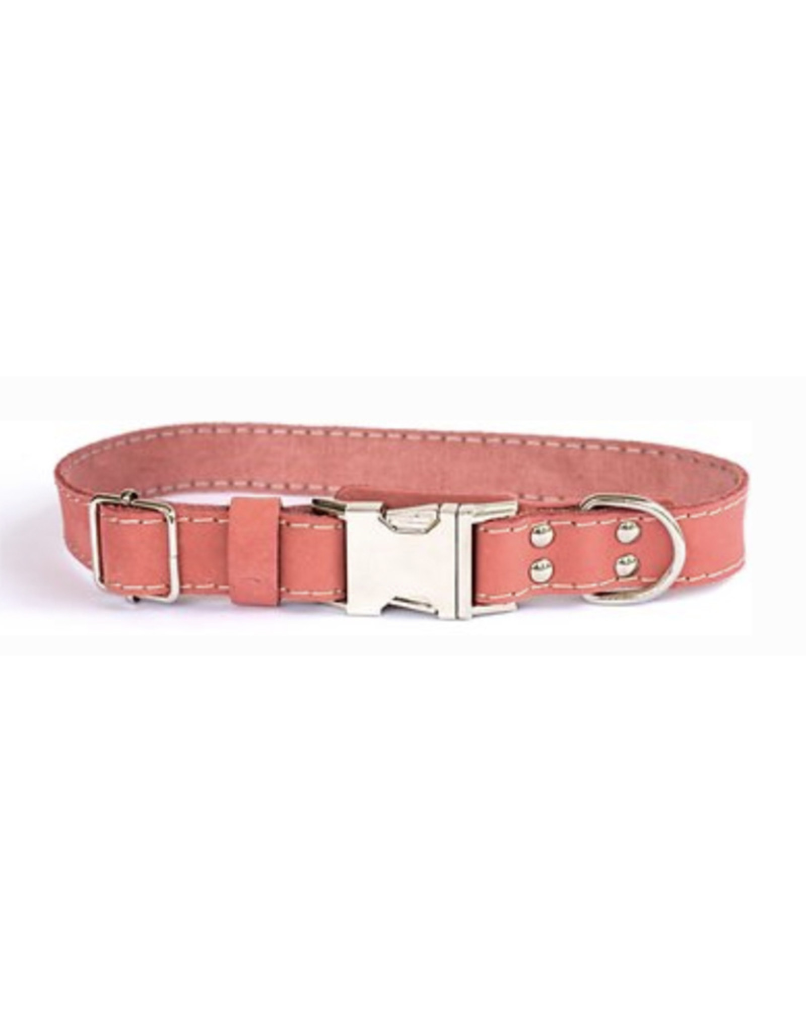 Euro Dog Luxury Quick Release Soft Leather Coral Dog Collar - Large