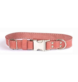 Euro Dog Luxury Quick Release Soft Leather Coral Dog Collar - Large