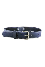 Euro Dog Luxury Traditional Soft Leather Navy Dog Collar - Small Euro Dog Luxury Traditional Soft Leather Navy Dog Collar - Small