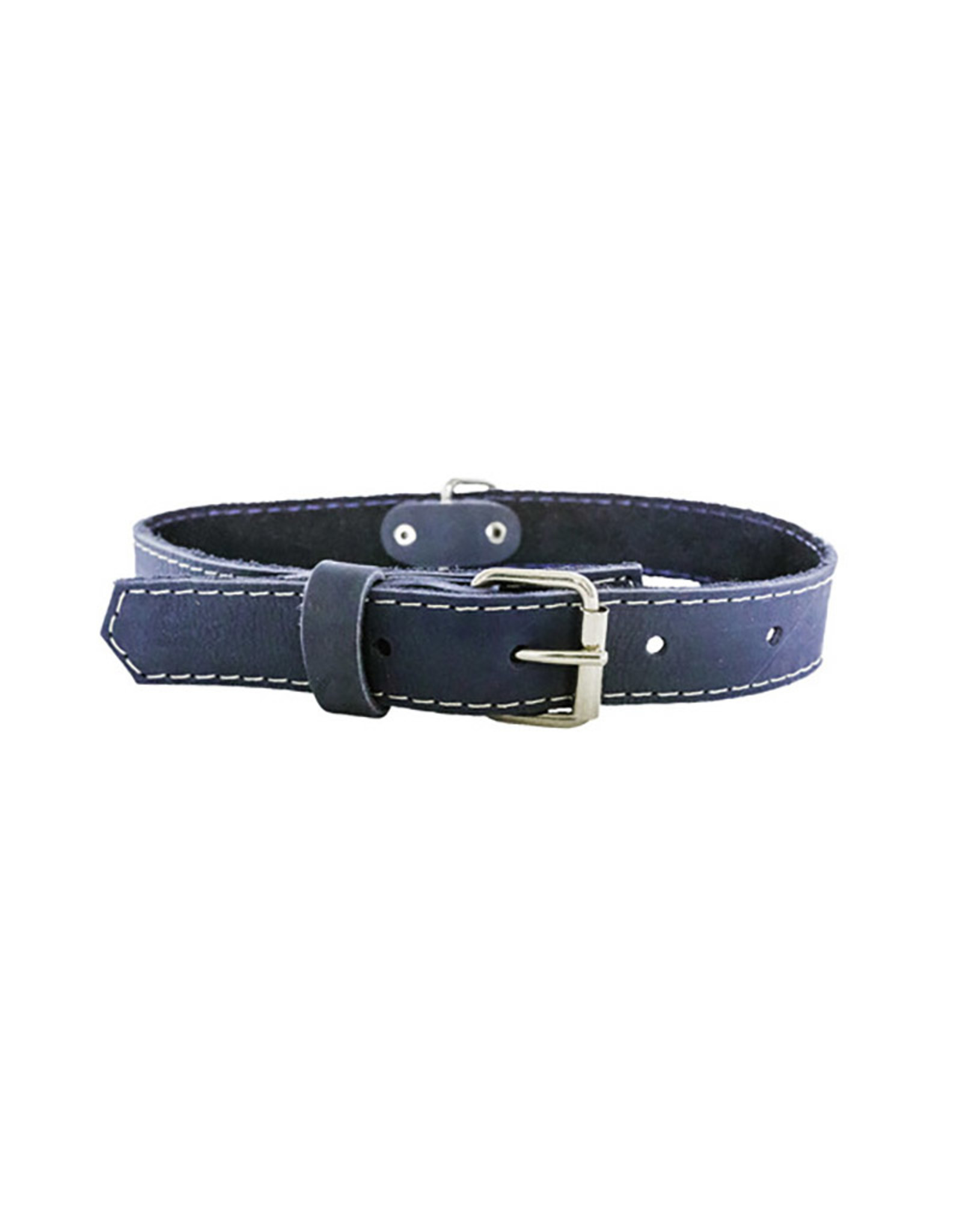 Euro Dog Luxury Traditional Soft Leather Navy Dog Collar - Small