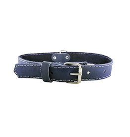 Euro Dog Luxury Traditional Soft Leather Navy Dog Collar - Small