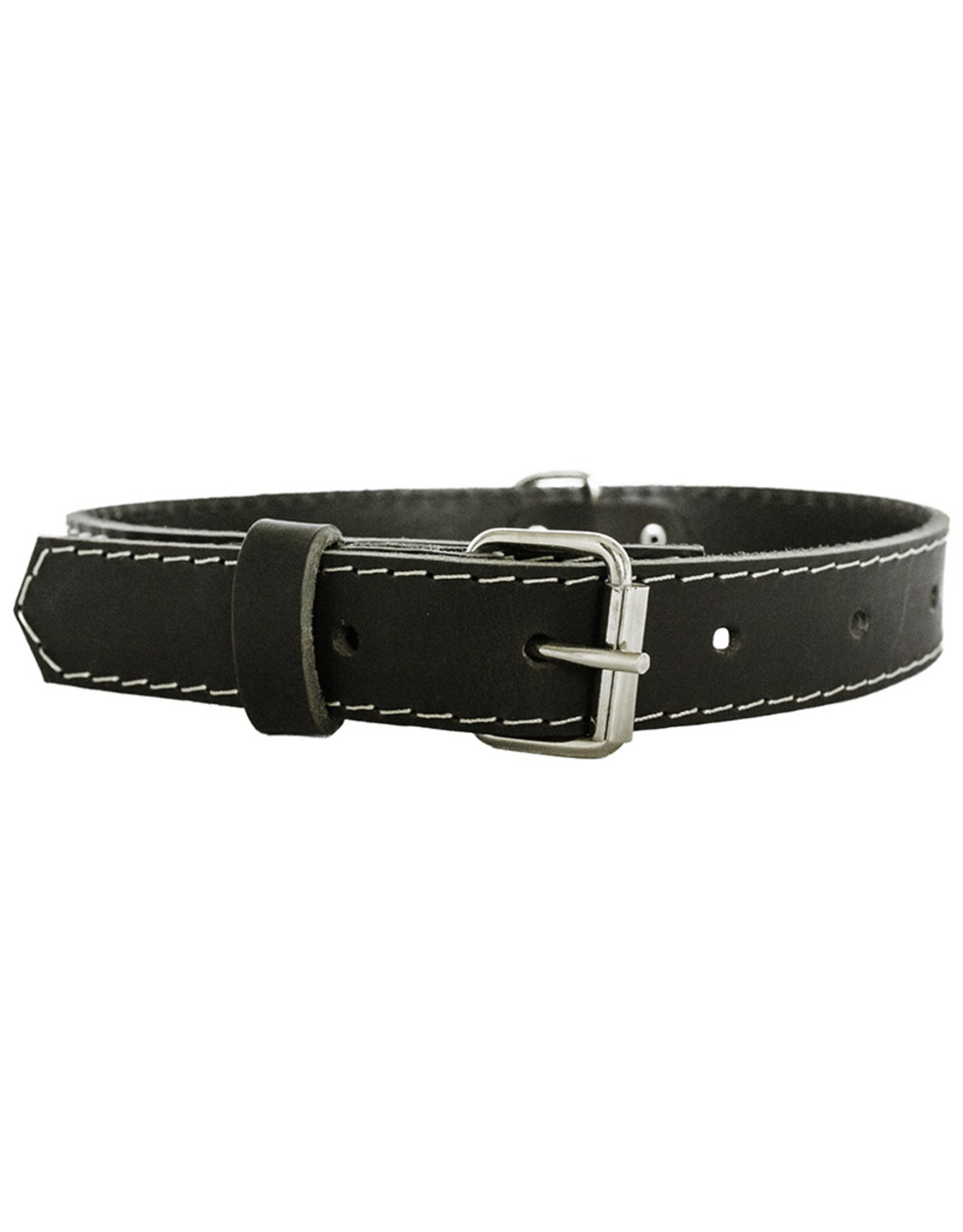 Euro Dog Luxury Traditional Soft Leather Black Dog Collar - Small