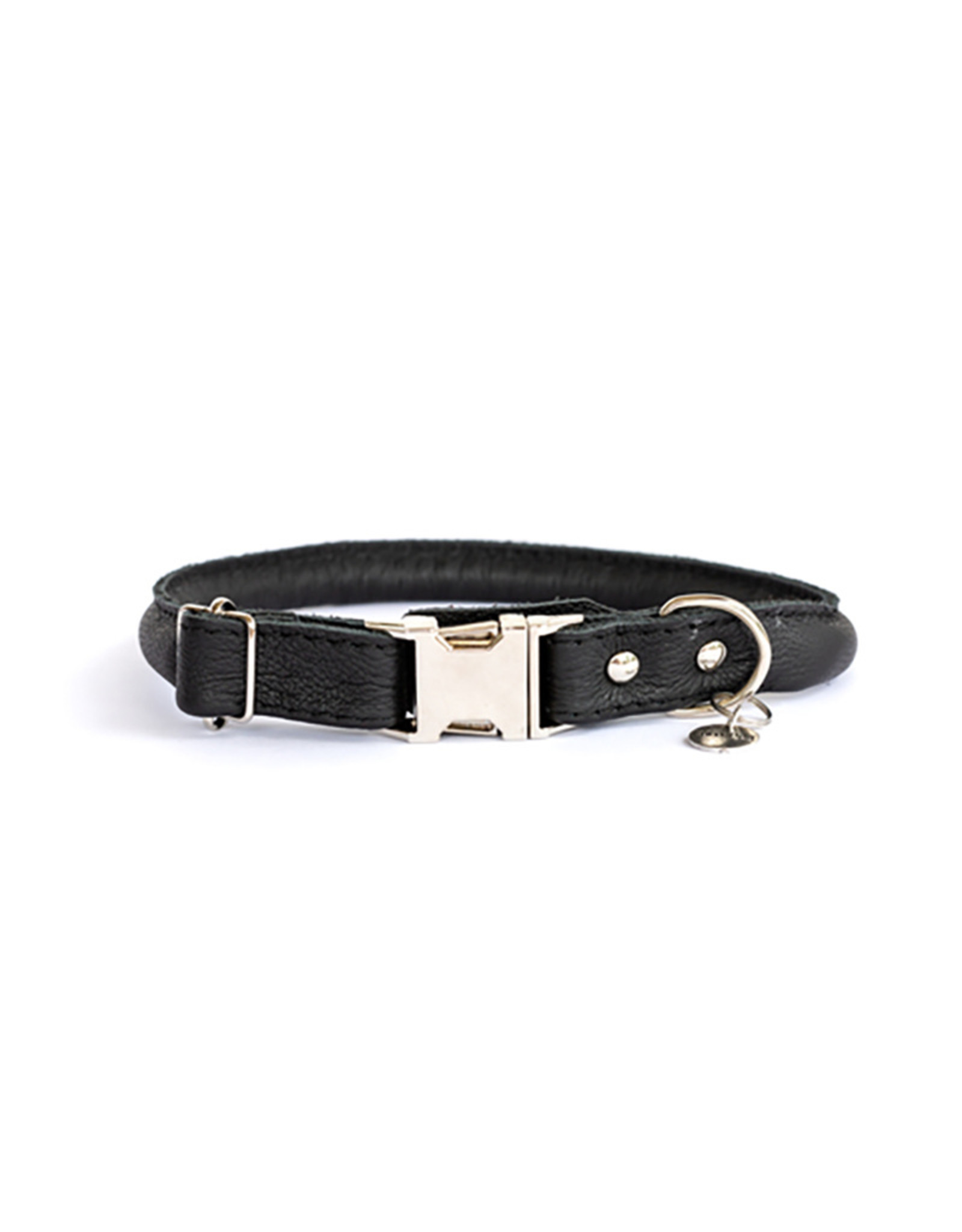 Euro Dog Luxury Quick Release Soft Leather Black Dog Collar - Medium