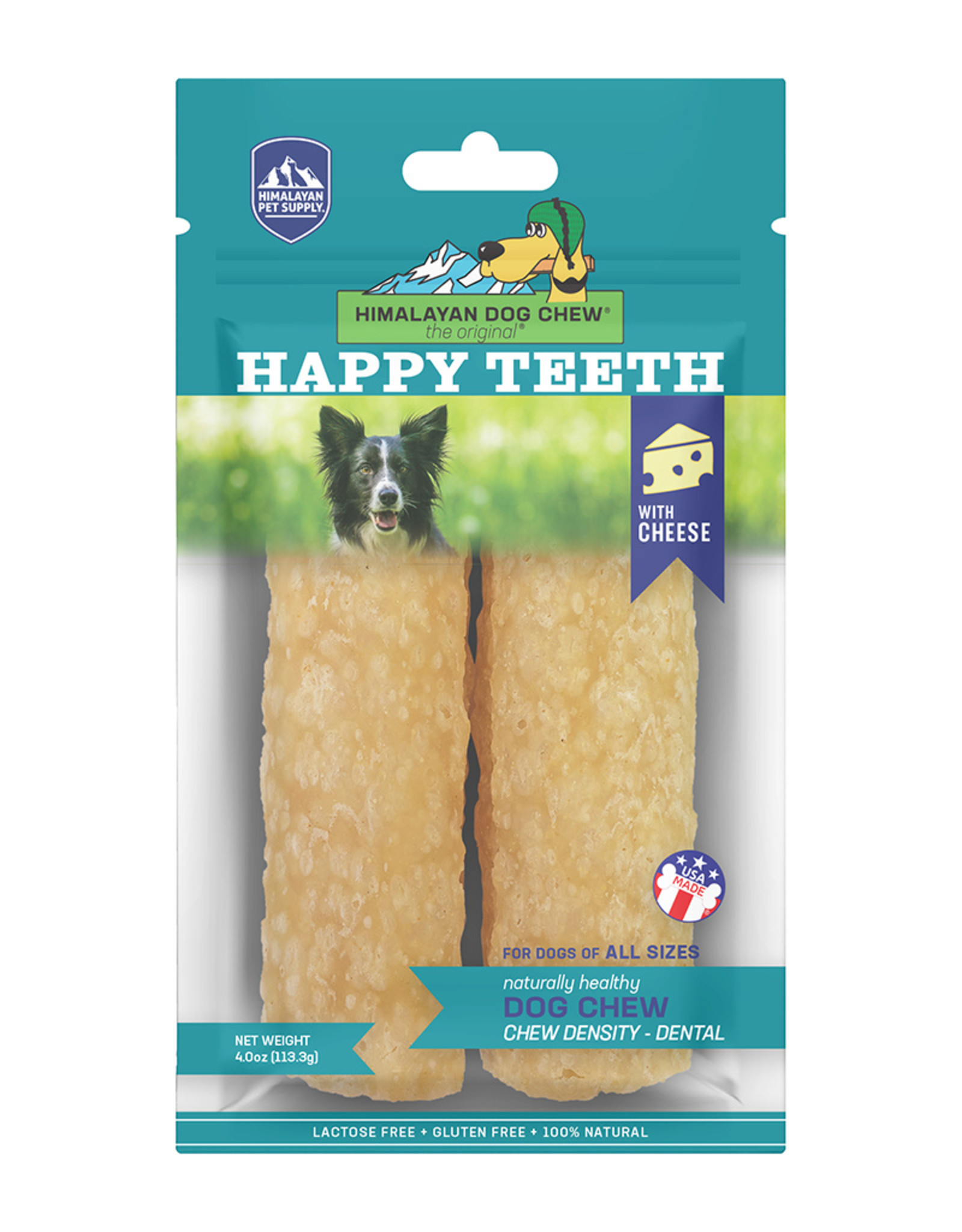 Himalayan Pet Supply Happy Teeth Cheese Flavor Dental Dog Treat - 2 pack