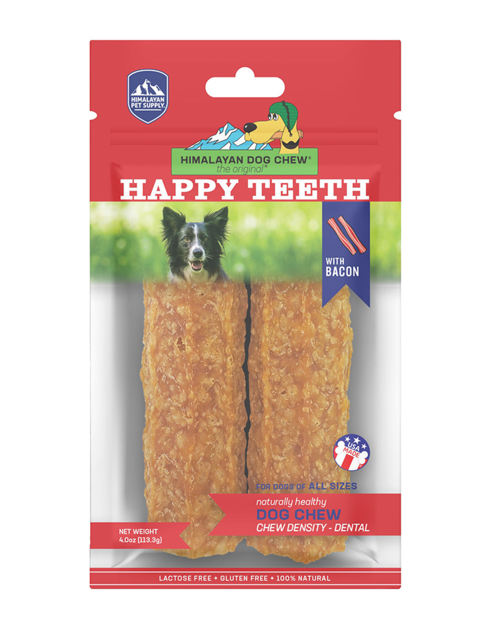 Himalayan Pet Supply Happy Teeth Large Bacon Flavor Dental Dog Treat - 2 pack