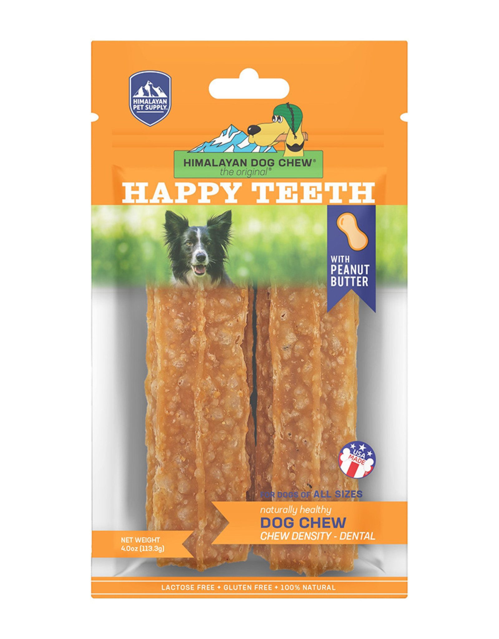 Himalayan Pet Supply Happy Teeth Large Peanut Butter Flavor Dental Dog Treat - 2 pack