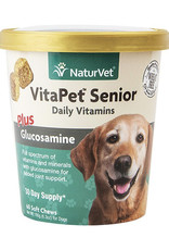 NaturVet VitaPet Senior Daily Vitamins Plus Glucosamine Soft Chews Dog Supplement - 60 count