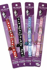 OmniPet Reflective Safety Stretch Hearts Pink Cat Collar