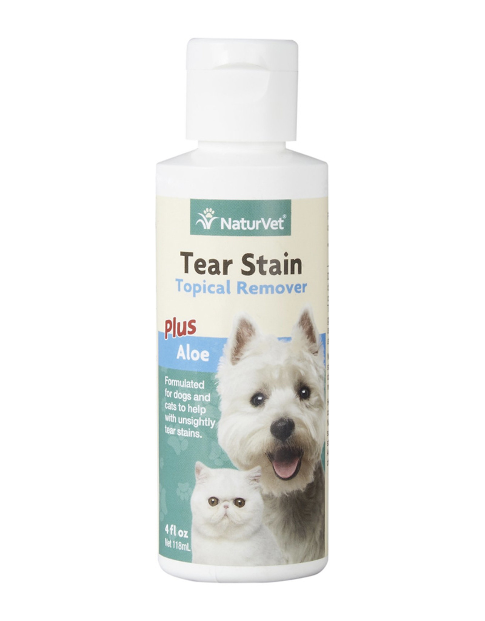 NaturVet Tear Stain Remover Dog & Cat Liquid Topical Formula - 4 oz