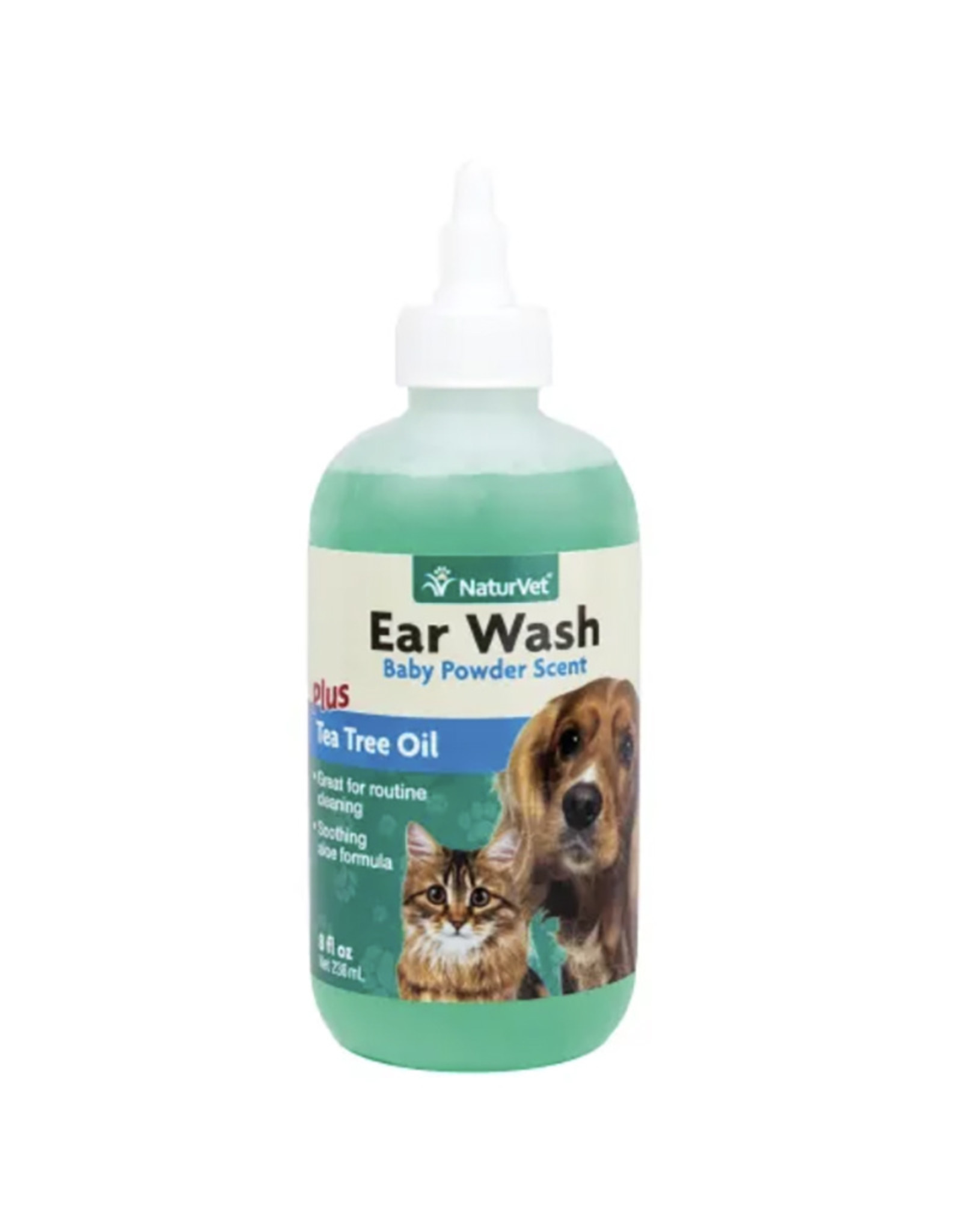 NaturVet Ear Wash with Tea Tree Oil for Pets - 8 oz
