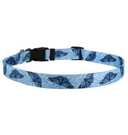 Yellow Dog Design Blue Butterfly Swirl Standard Collar - XSmall