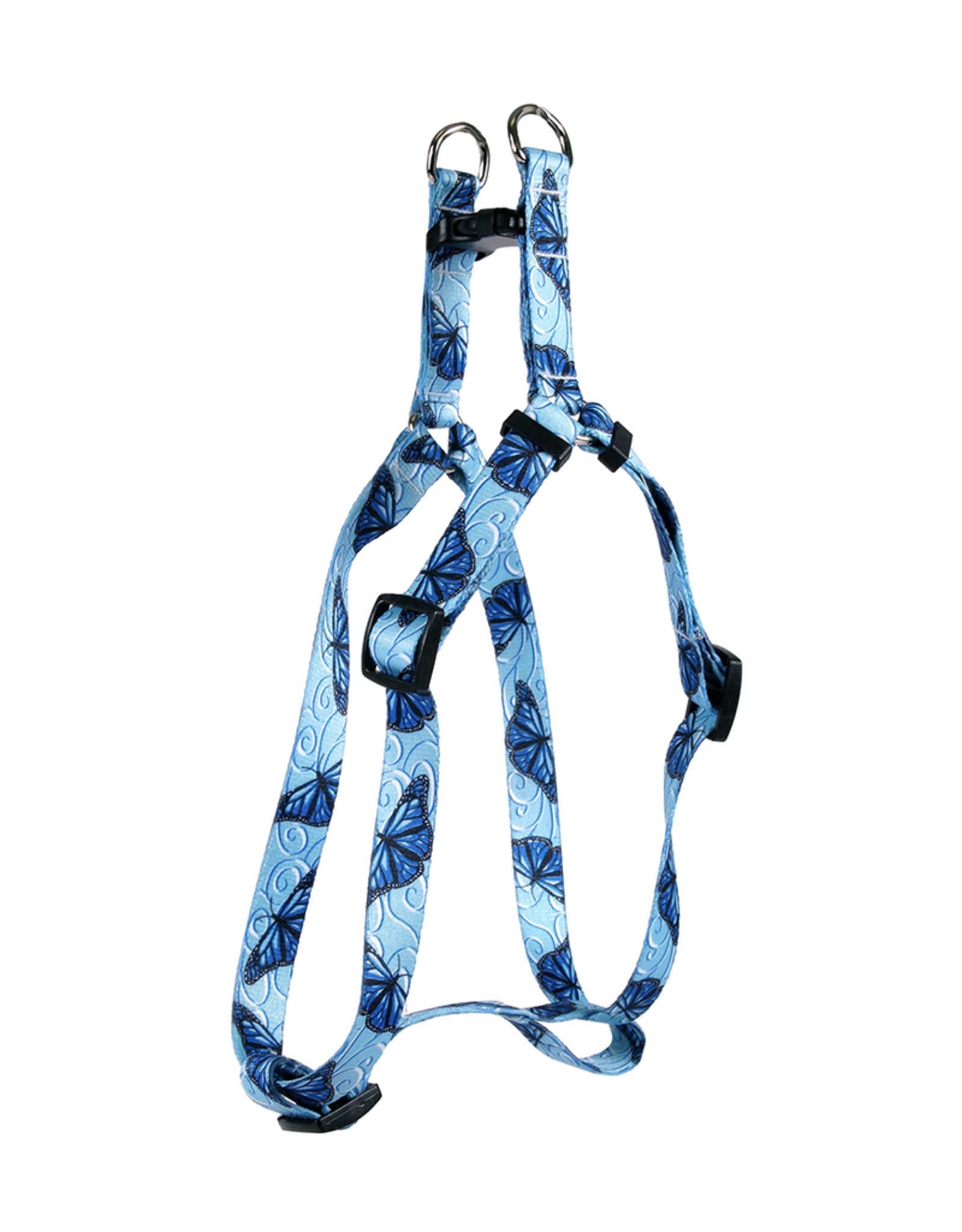 Yellow Dog Design Blue Butterfly Swirl Step-In Harness - XSmall