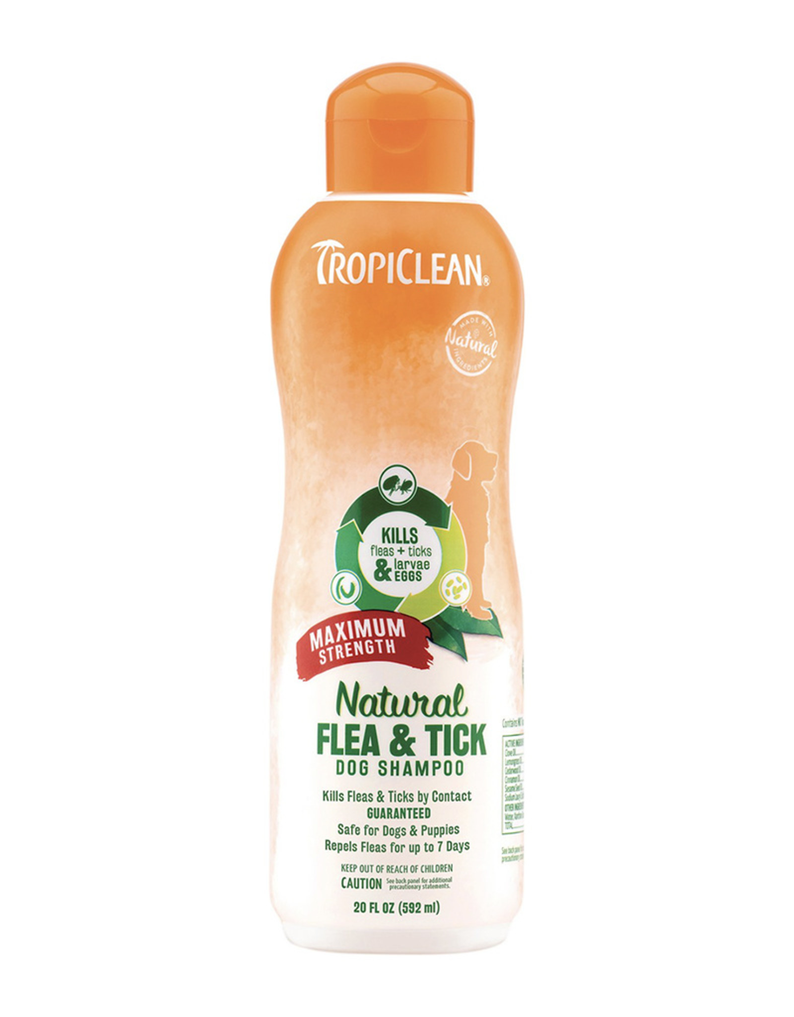 Tropiclean Maximum Strength Natural Flea & Tick Dog Shampoo - 20 oz