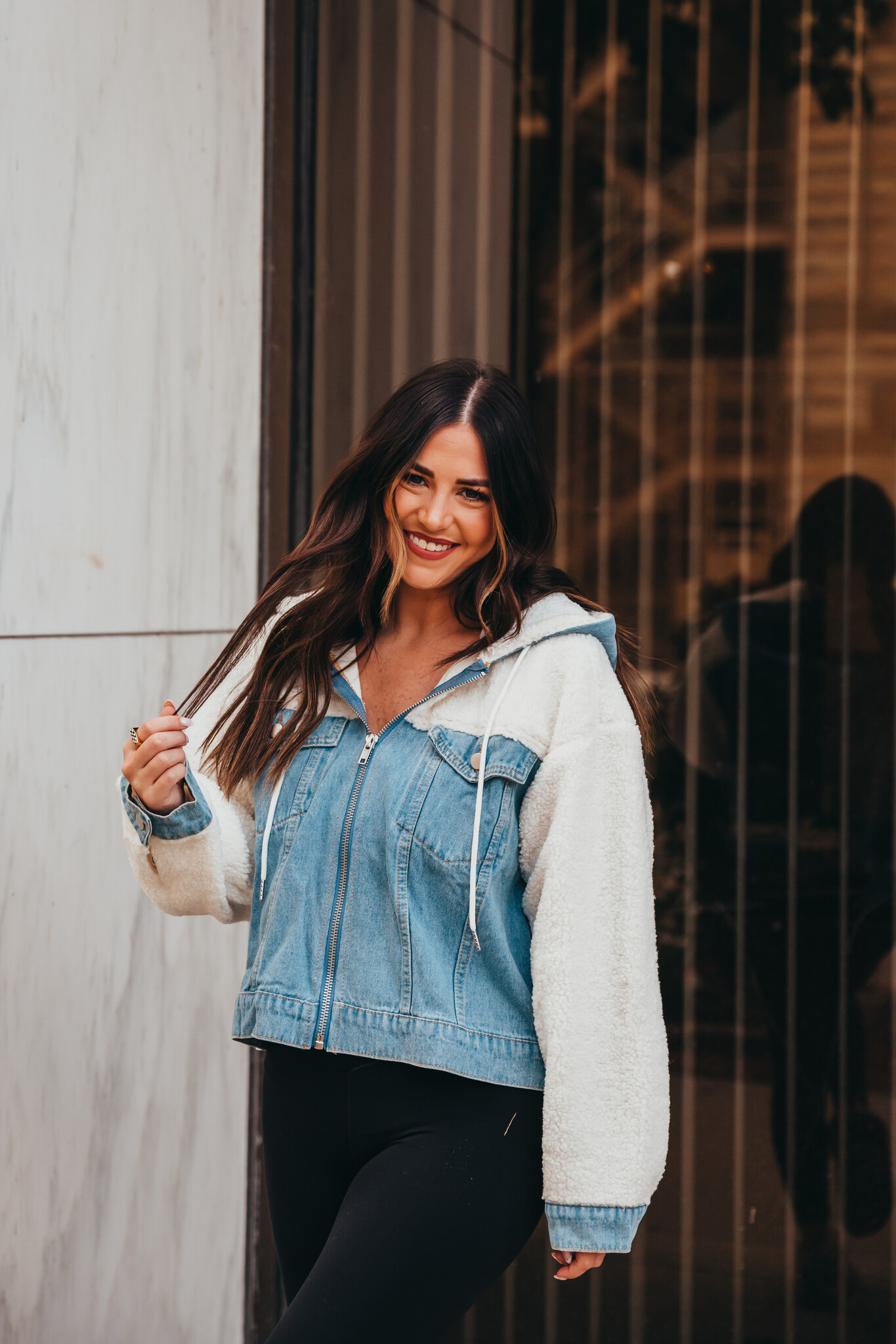 Oversized Denim Hoodie