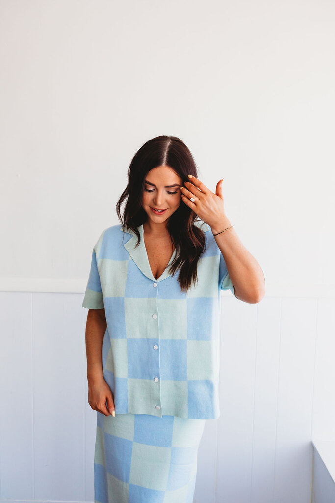 Spring Fling Checkered Oversized Button Up Shirt