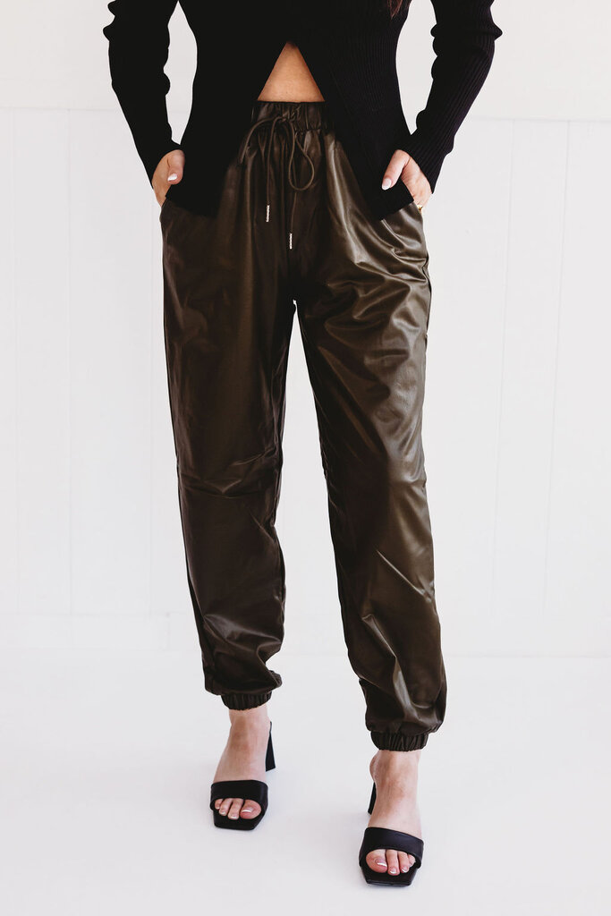 active basic Fancy Comfort Leather Joggers