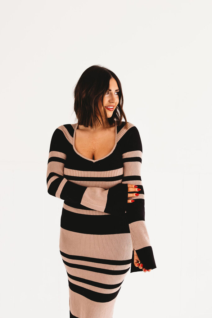 Martini Striped Sweater Dress