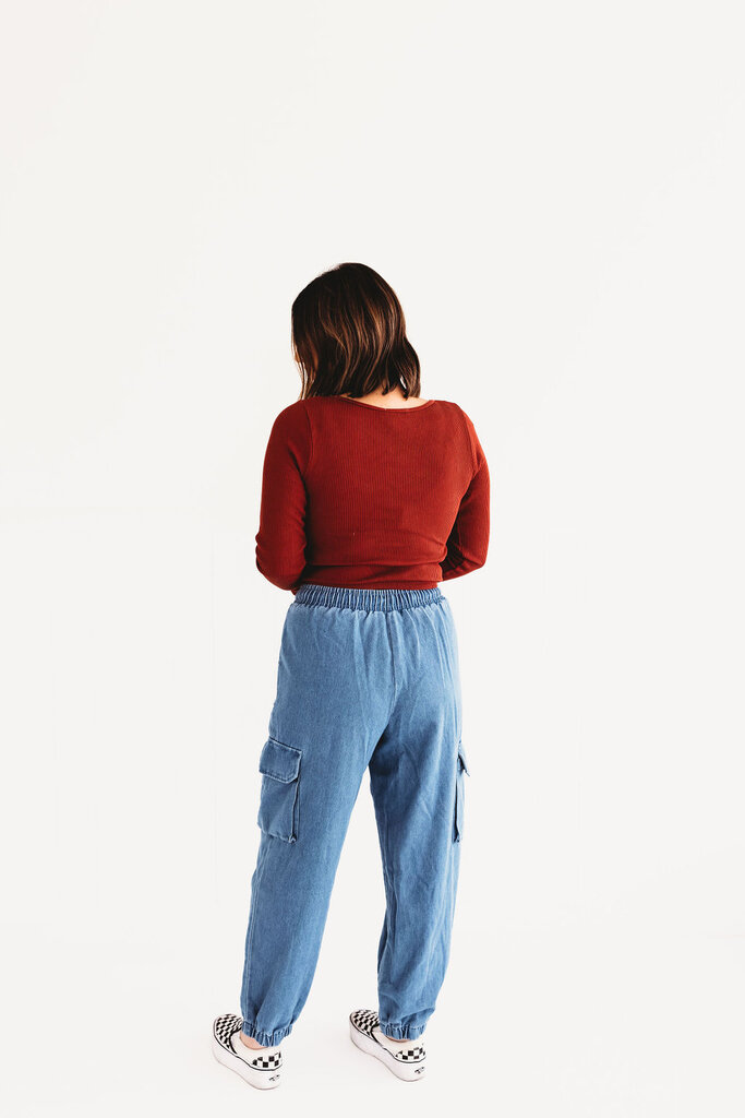 very j Denim Cargo Joggers