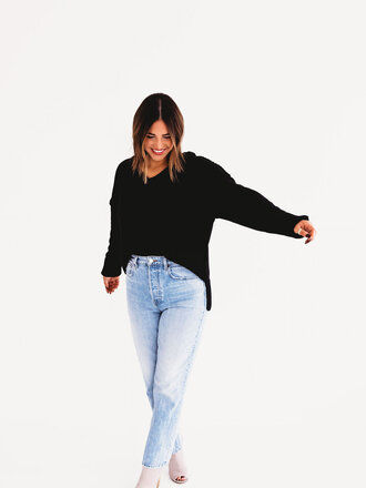 very j Back In Black Basic Sweater