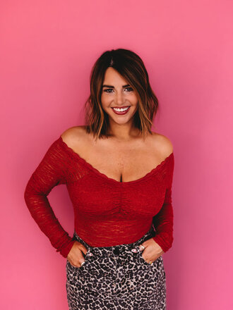 active basic Girl On Fire Lace Top