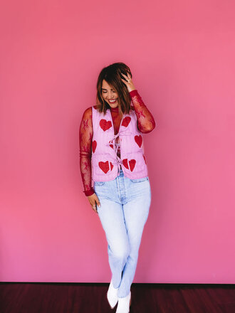 Sweet Generis Heart Eyes Tie Vest