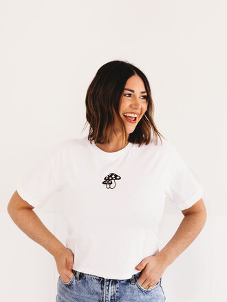 organic generation Mushroom Embroidered Tee