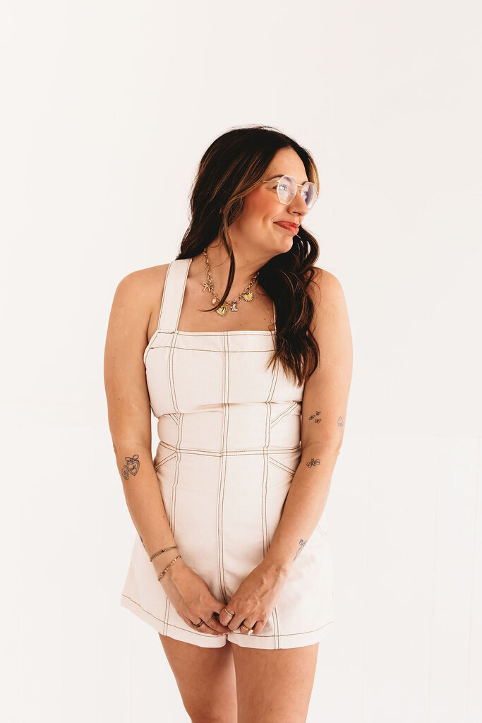 Country Summer Denim Romper