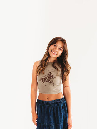 blu pepper Wild West Knit Crop Tank