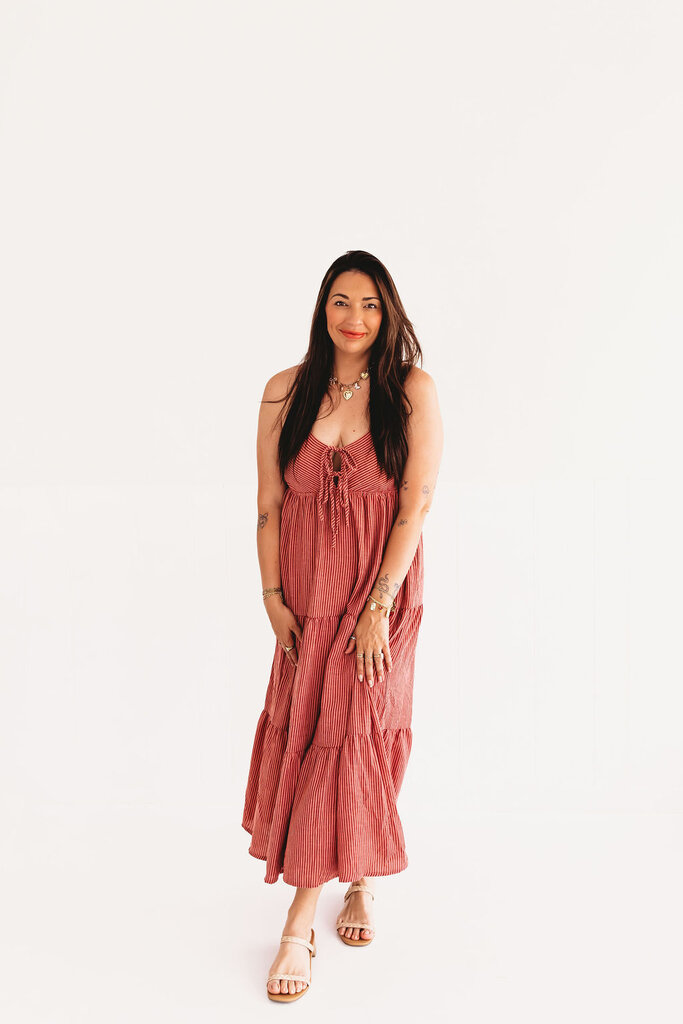 blu pepper Flea Market Stripe Midi Sundress