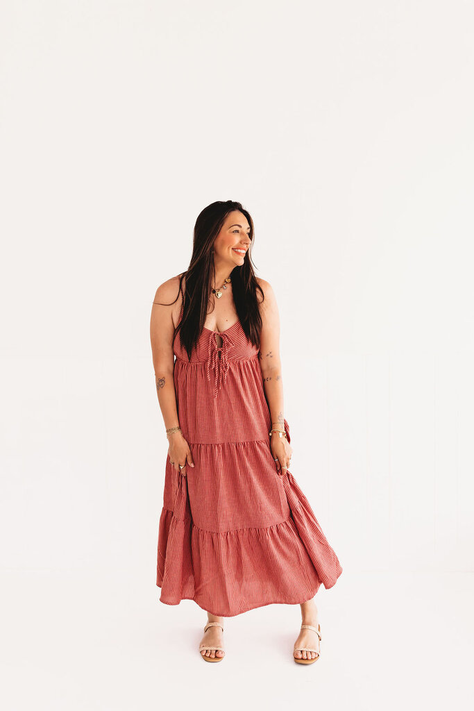 blu pepper Flea Market Stripe Midi Sundress