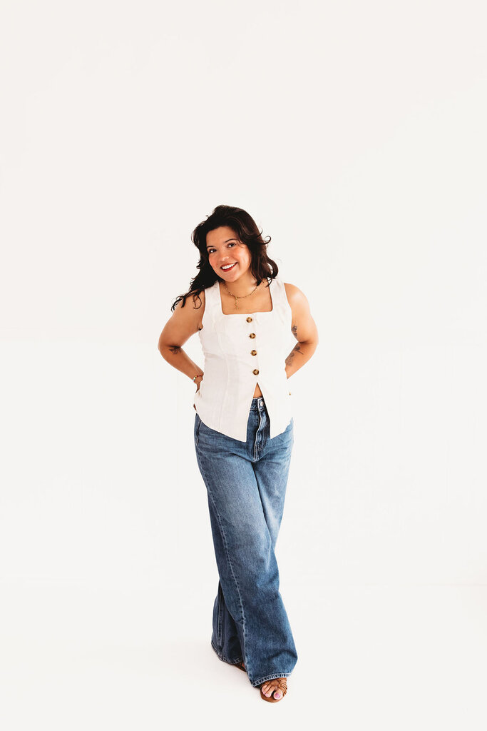 blu pepper Not For The Office Linen Button Down Split Vest