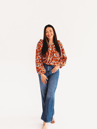 Orange You Glad Floral Top