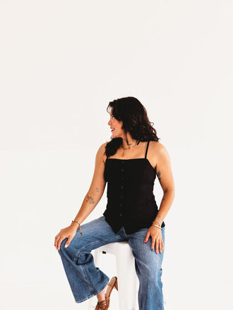 blu pepper Cutie Button Down Tank