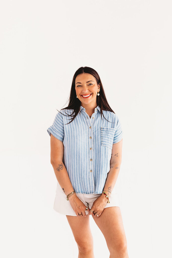 blu pepper Chambray Button Shirt