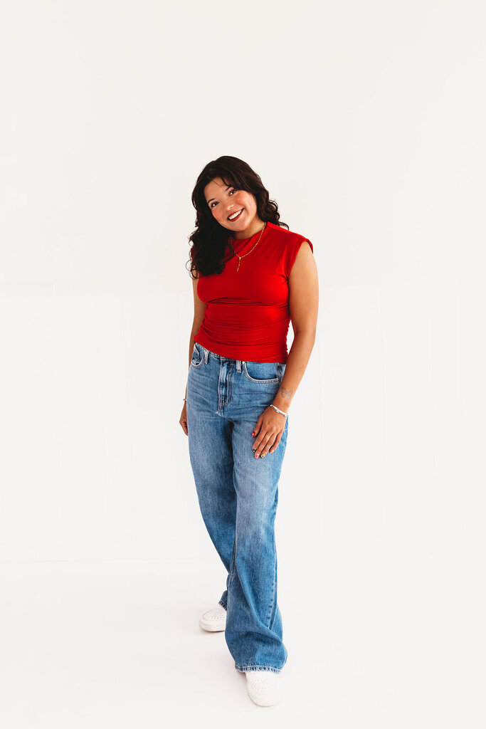 blu pepper Firecracker Funnel Neck Knit Top
