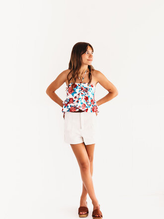 Vaca Ready Floral Halter Tank