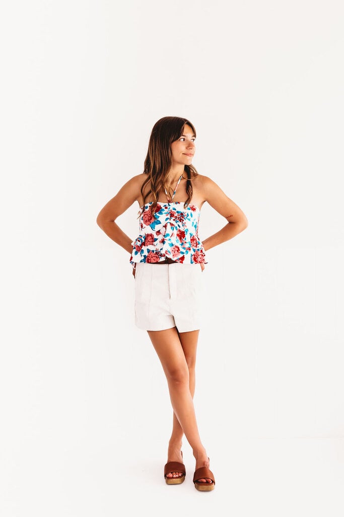 Vaca Ready Floral Halter Tank