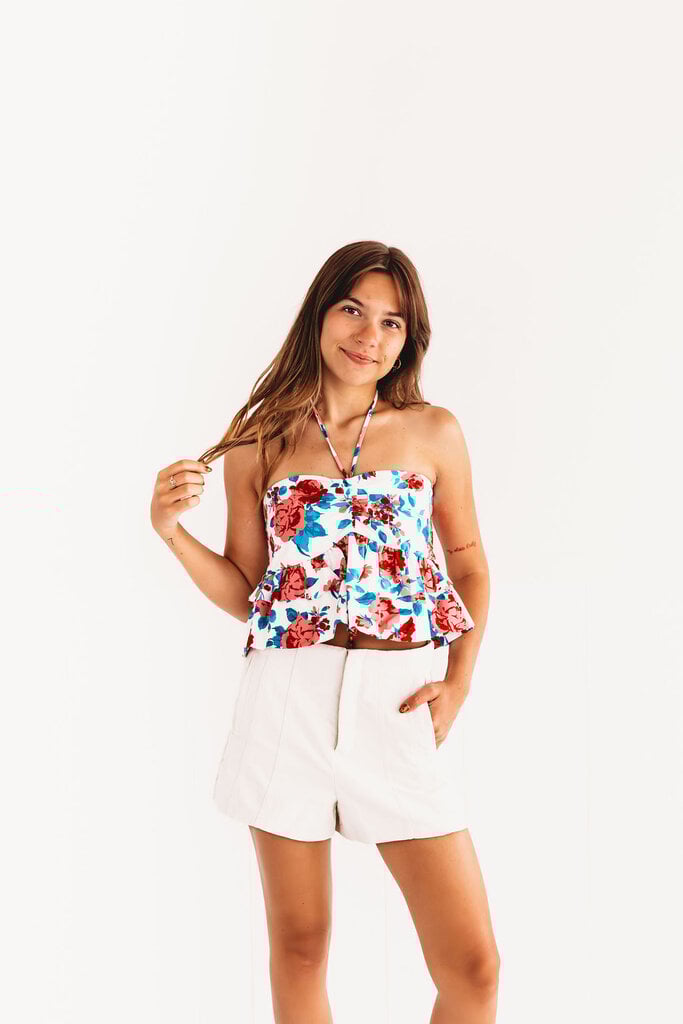 Vaca Ready Floral Halter Tank