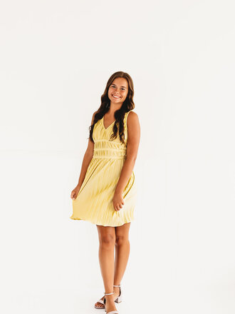 Lemon Squeeze Pleated Dress