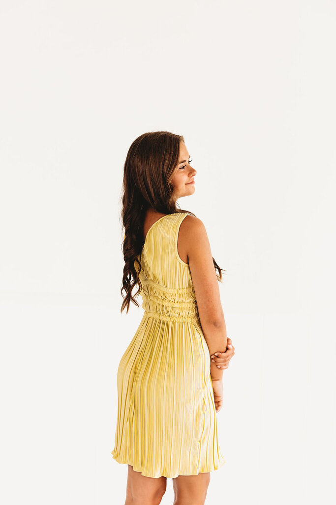 Lemon Squeeze Pleated Dress