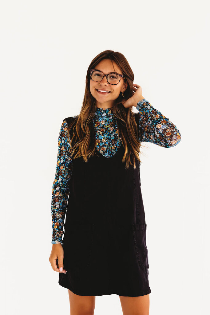 Midnight Floral Mesh Top
