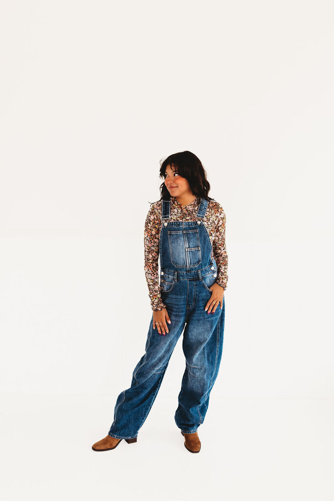 Feeling Fall Barrel Overalls