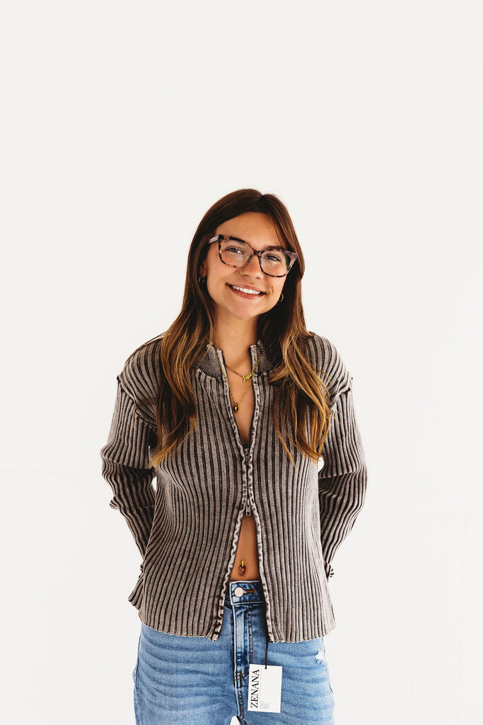 Two Ways Zip Up Sweater