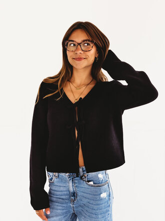 Tied Up Front Tie Sweater