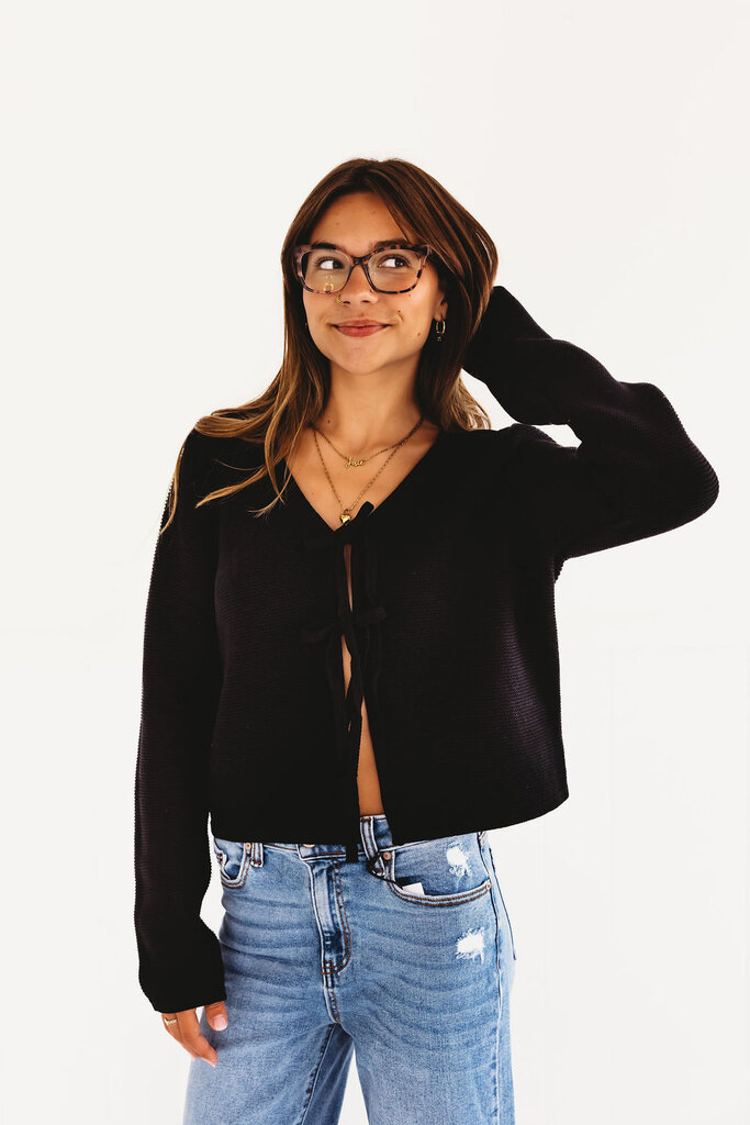 Tied Up Front Tie Sweater