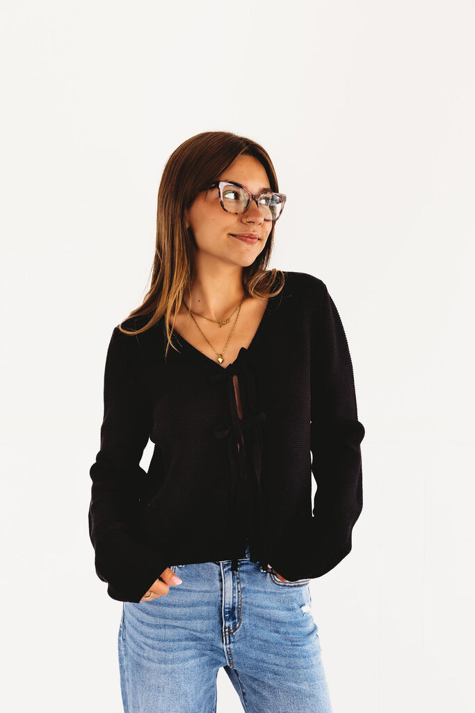 Tied Up Front Tie Sweater