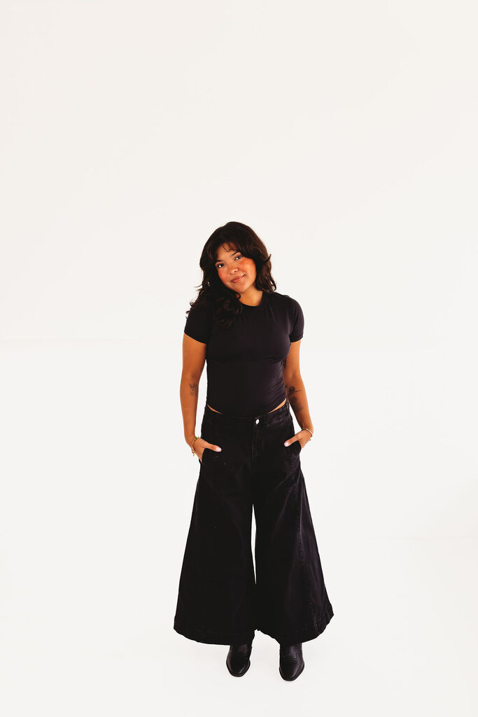 Fashion Forward Cropped Gaucho Denim