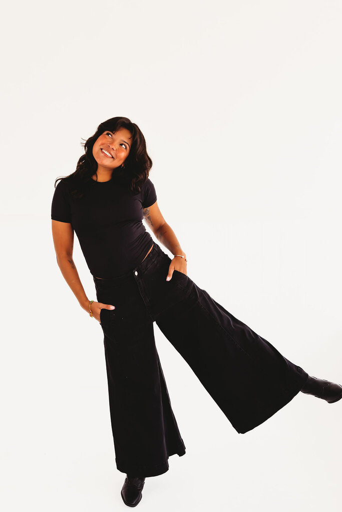 Fashion Forward Cropped Gaucho Denim