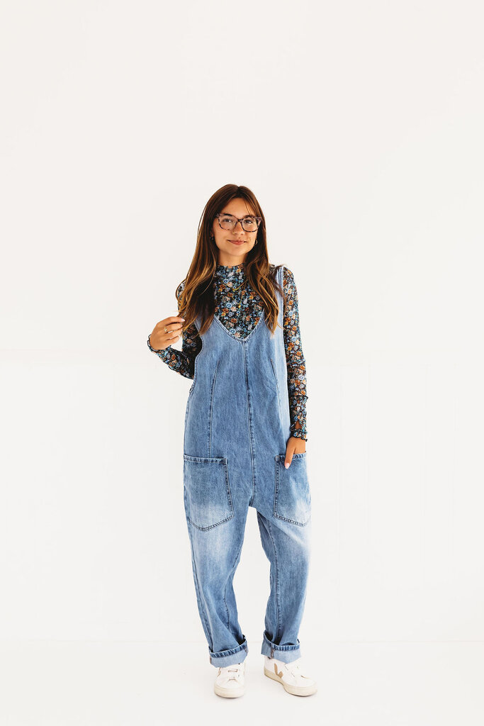 Apple Picking Denim Jumpsuit