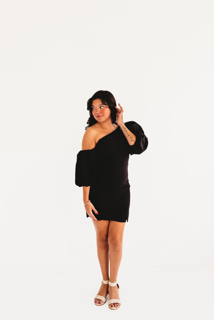 olivaceous Save Me A Dance Off Shoulder Dress